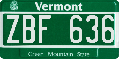 VT license plate ZBF636