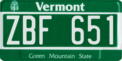 VT license plate ZBF651