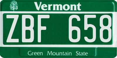 VT license plate ZBF658