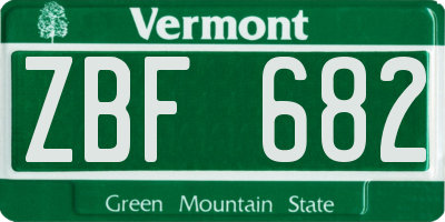 VT license plate ZBF682