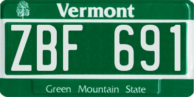 VT license plate ZBF691