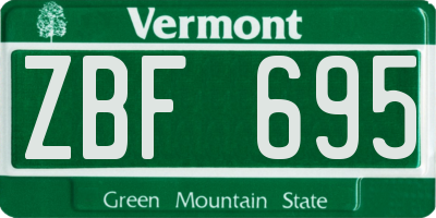 VT license plate ZBF695