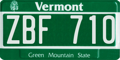 VT license plate ZBF710