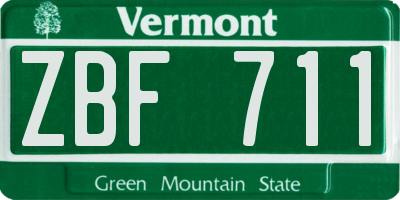 VT license plate ZBF711
