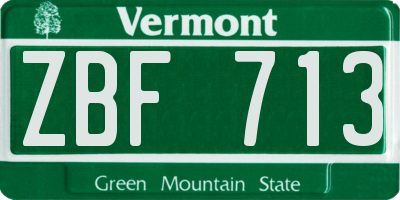 VT license plate ZBF713