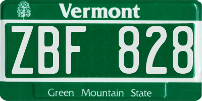 VT license plate ZBF828