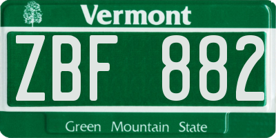 VT license plate ZBF882