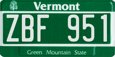 VT license plate ZBF951