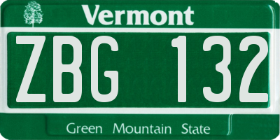 VT license plate ZBG132
