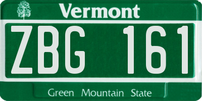 VT license plate ZBG161