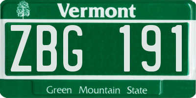 VT license plate ZBG191