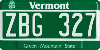 VT license plate ZBG327
