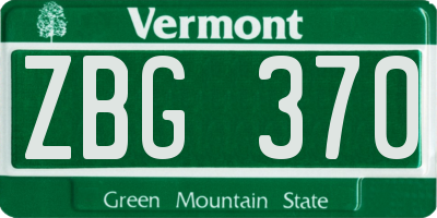 VT license plate ZBG370