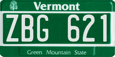VT license plate ZBG621