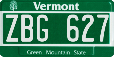 VT license plate ZBG627