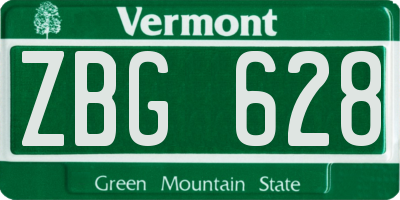 VT license plate ZBG628