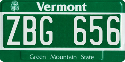 VT license plate ZBG656