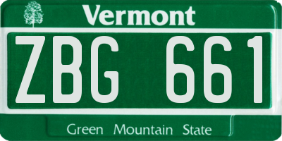 VT license plate ZBG661