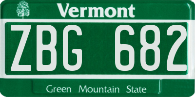 VT license plate ZBG682