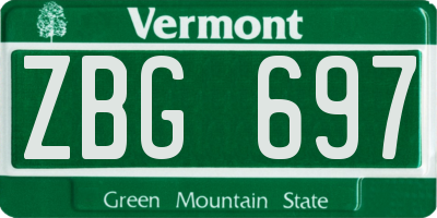 VT license plate ZBG697