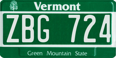 VT license plate ZBG724