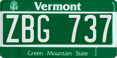 VT license plate ZBG737