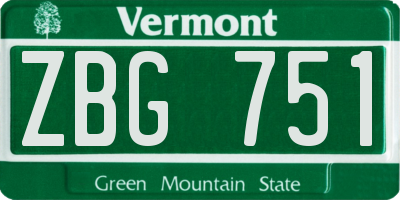 VT license plate ZBG751