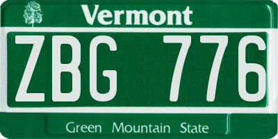 VT license plate ZBG776