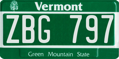 VT license plate ZBG797
