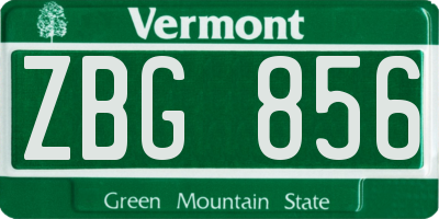 VT license plate ZBG856