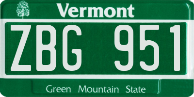 VT license plate ZBG951