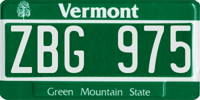 VT license plate ZBG975