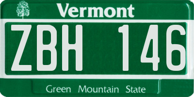 VT license plate ZBH146