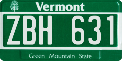 VT license plate ZBH631