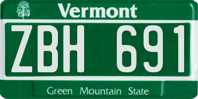 VT license plate ZBH691