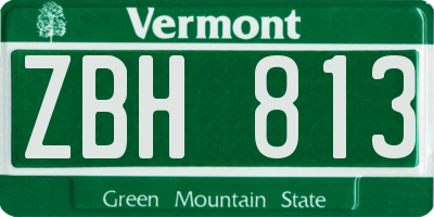 VT license plate ZBH813