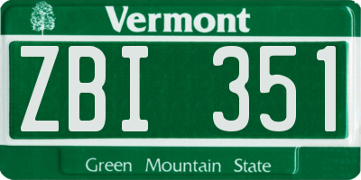 VT license plate ZBI351