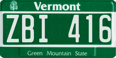 VT license plate ZBI416