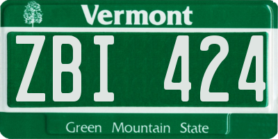 VT license plate ZBI424