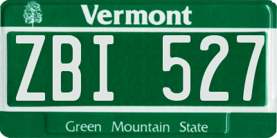 VT license plate ZBI527