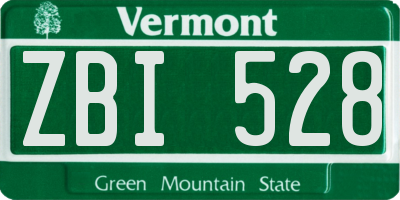 VT license plate ZBI528