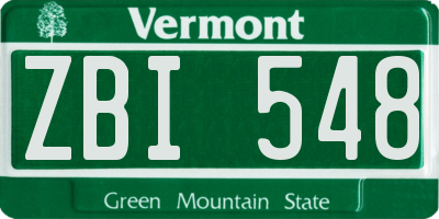 VT license plate ZBI548