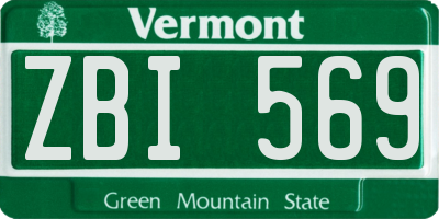 VT license plate ZBI569