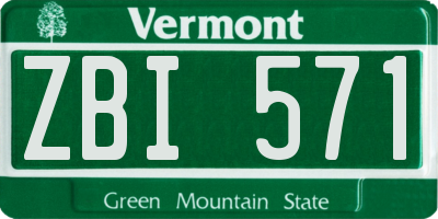 VT license plate ZBI571