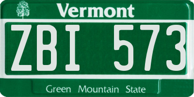 VT license plate ZBI573