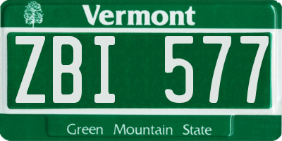 VT license plate ZBI577