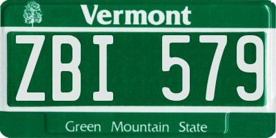 VT license plate ZBI579