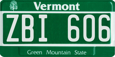 VT license plate ZBI606