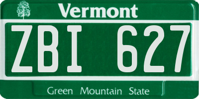 VT license plate ZBI627