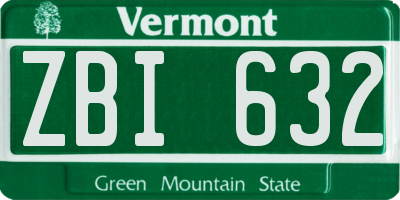 VT license plate ZBI632